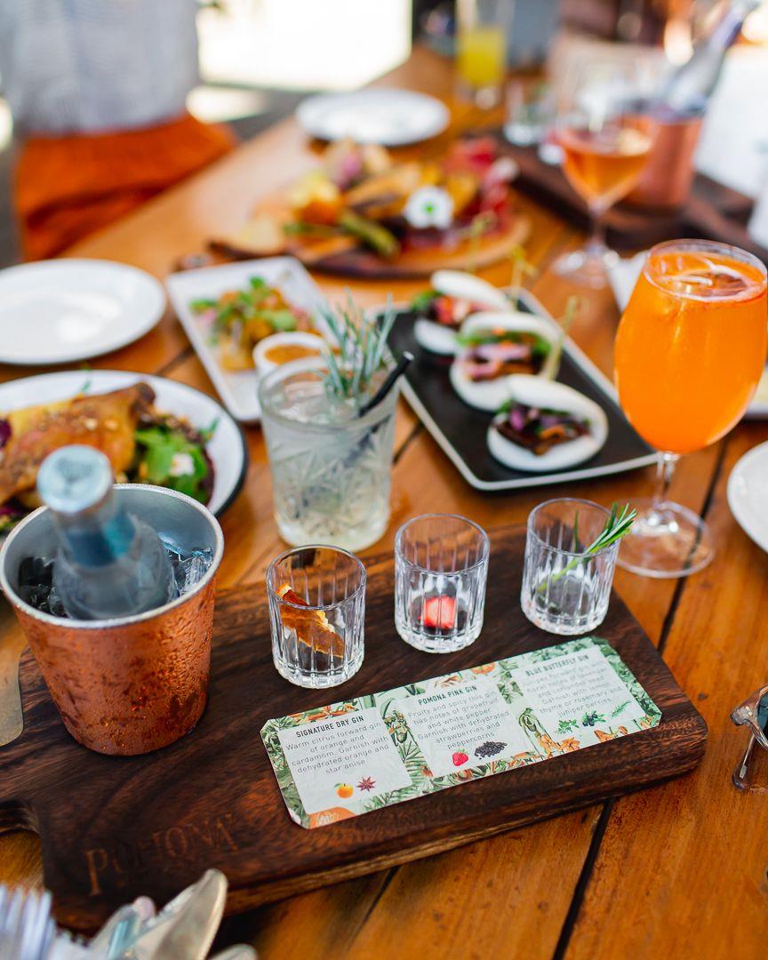 gin distillery tasting board